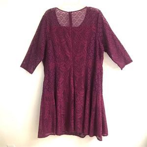 NY Collection Woman burgundy lace dress 3X